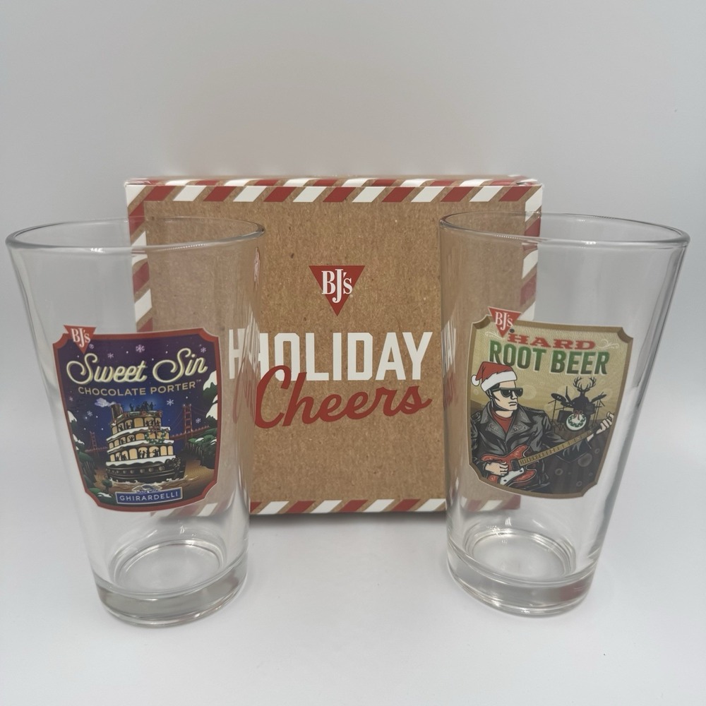 BJs Restaurant Brewhouse Sweet Sin Chocolate Porter & Hard Root Beer Pint Glass